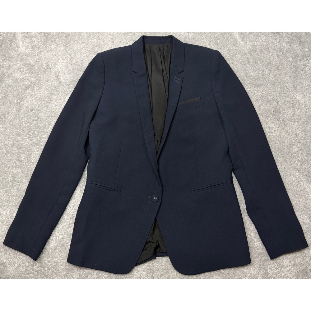 The Kooples Blazer Womens 34 0 Navy Single Button Tailored Jacket
